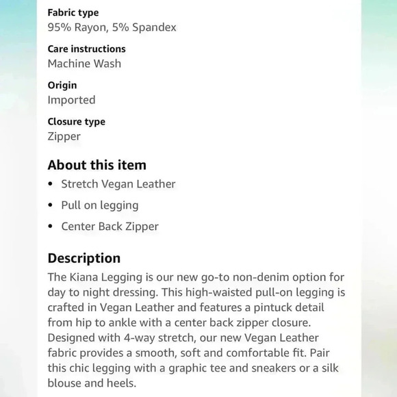 Paige Kiana Vegan Stretch Leather Leggings | Size Small - Picture 4 of 11